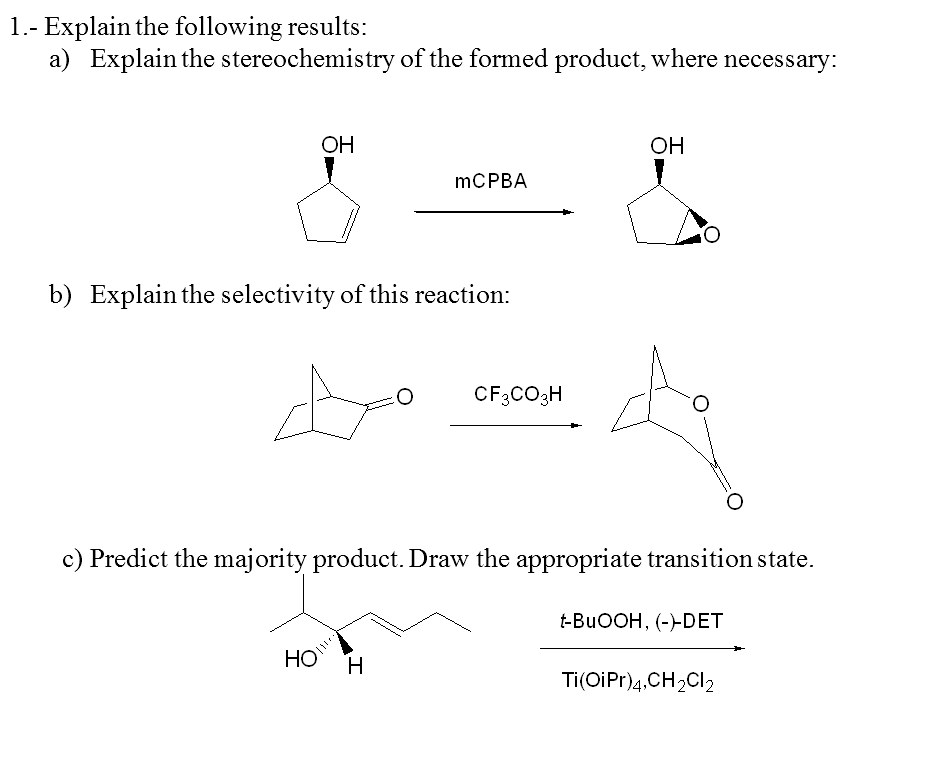 Solved 1.- Explain the following results: a) Explain the | Chegg.com
