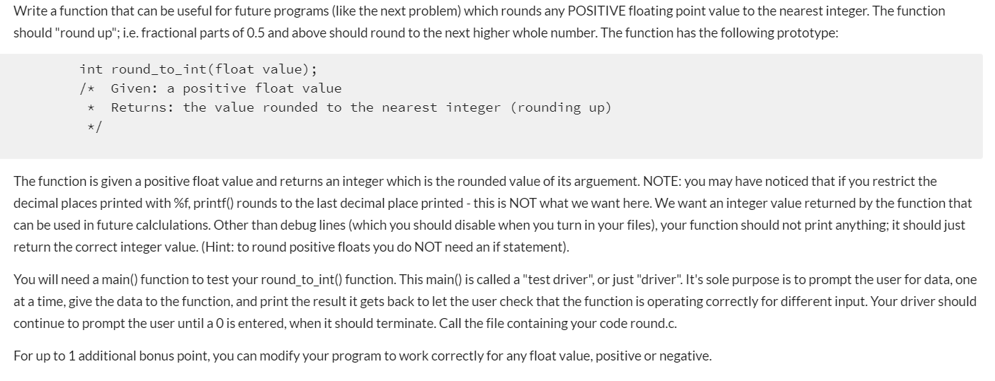 Solved Write a function that can be useful for future | Chegg.com