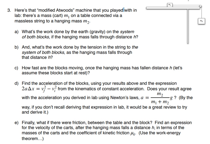 Solved Here's that "modified Atwoods" machine that you