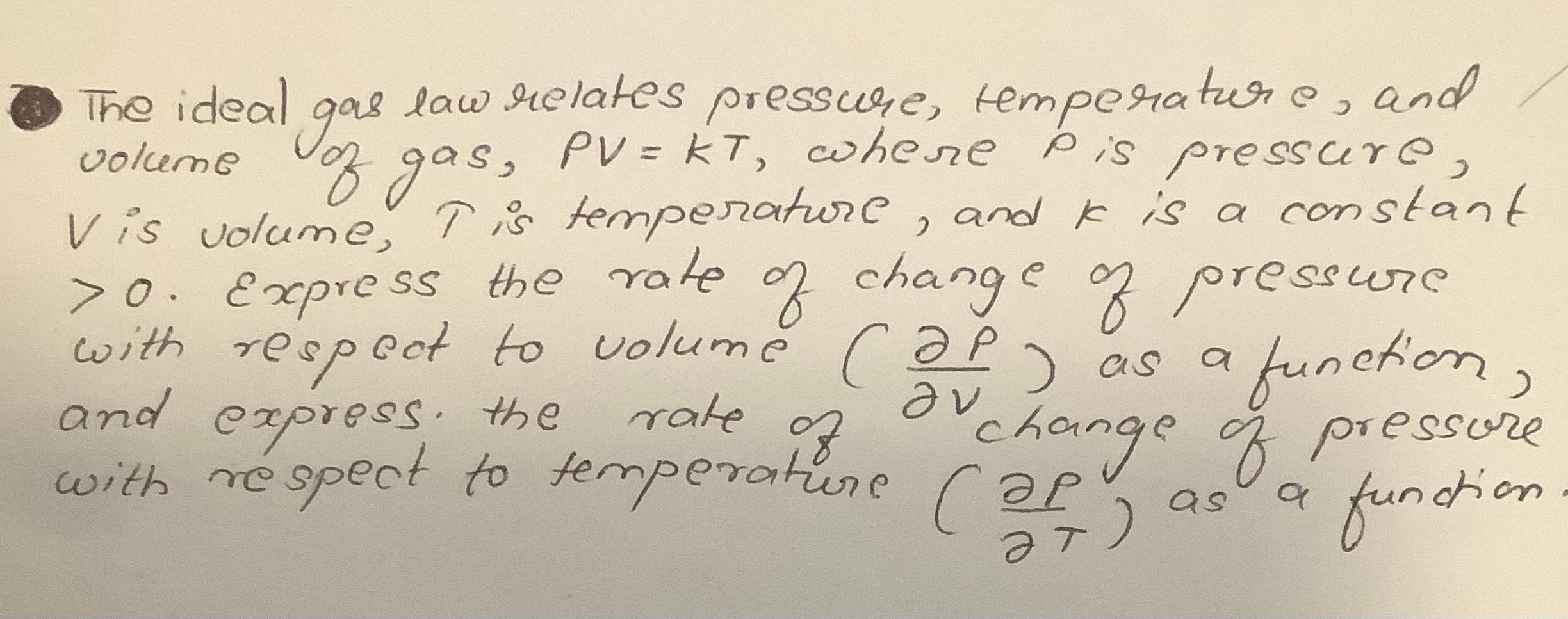 Solved The Ideal Gas Law Relates Pressure, Temperatur , And | Chegg.com