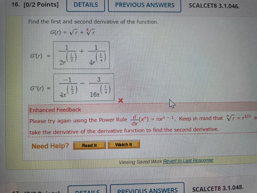 Solved Find The First And Second Derivative Of The Function Chegg