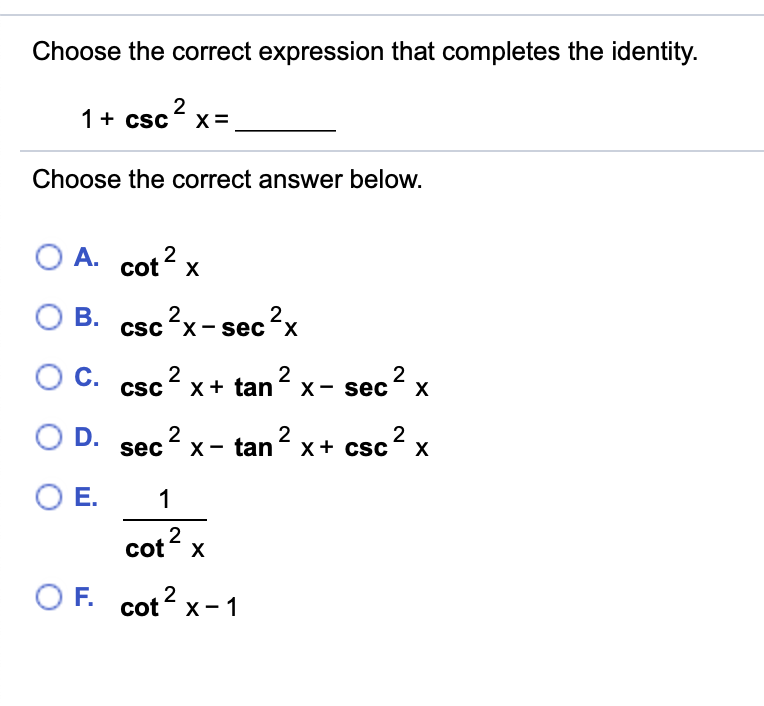 Solved Choose the correct expression that completes the | Chegg.com