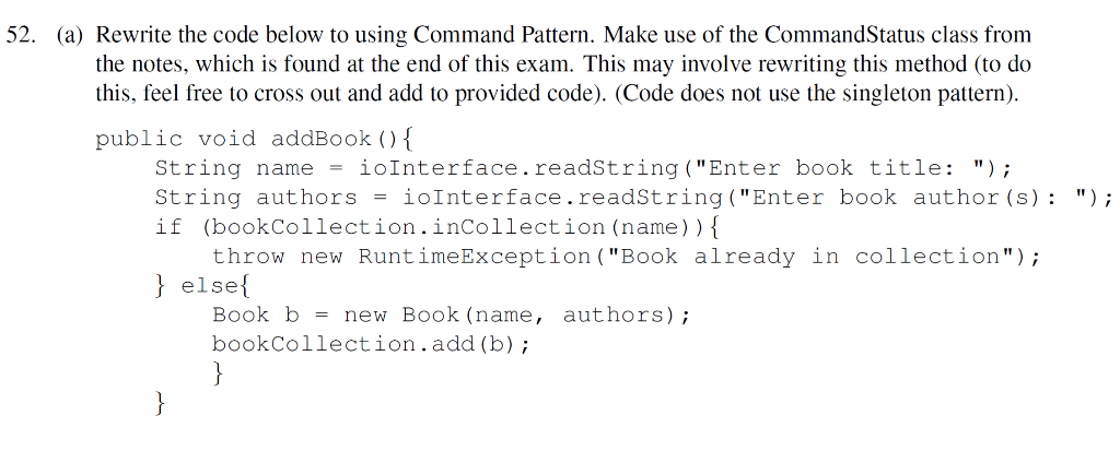 public class CommandStatus protected boolean | Chegg.com