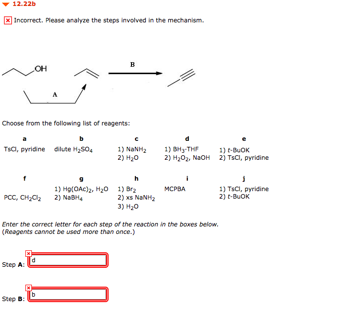 Solved 12 22b Incorrect Please Analyze The Steps Involved Chegg Com