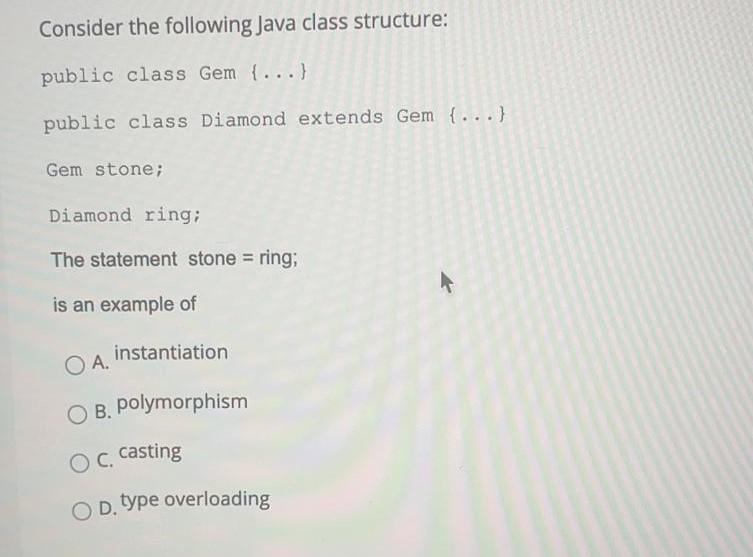 Solved Consider The Following Java Class Structure Public Chegg Com