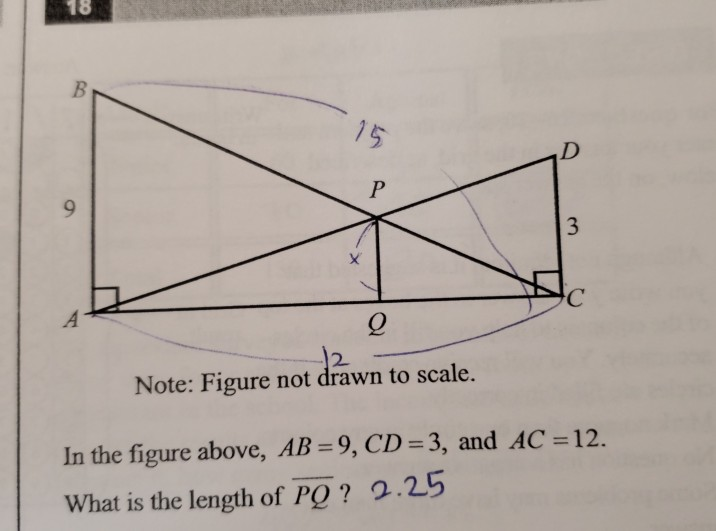 Solved 18 15 D C A Q Note: Figure not drawn to scale. In the | Chegg.com