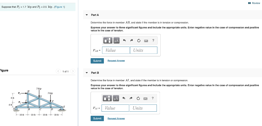 Solved Determine the force in each member of the figure and | Chegg.com