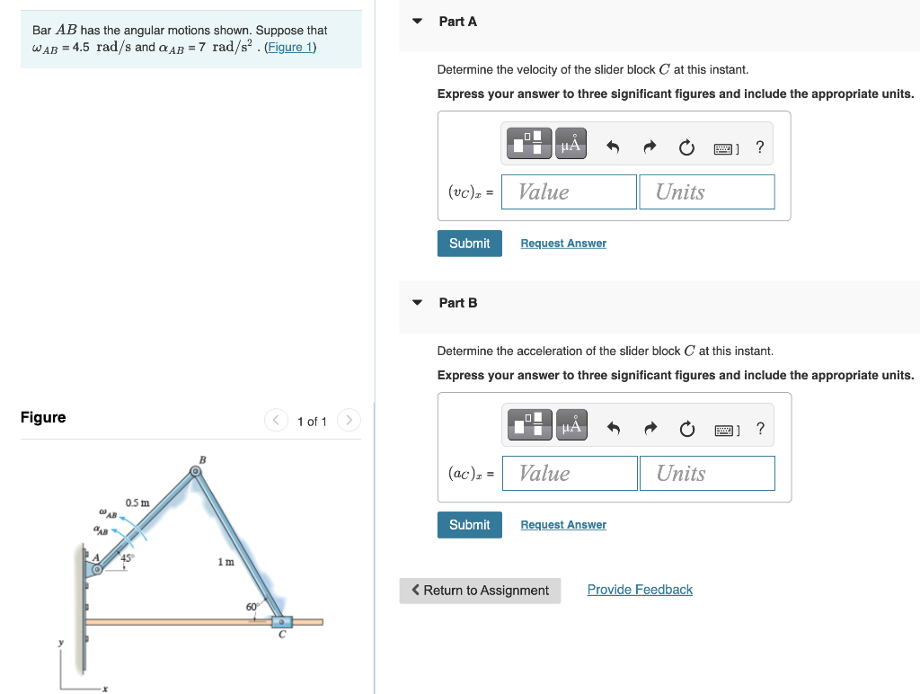 Solved Bar AB Has The Angular Motions Shown. Suppose That | Chegg.com