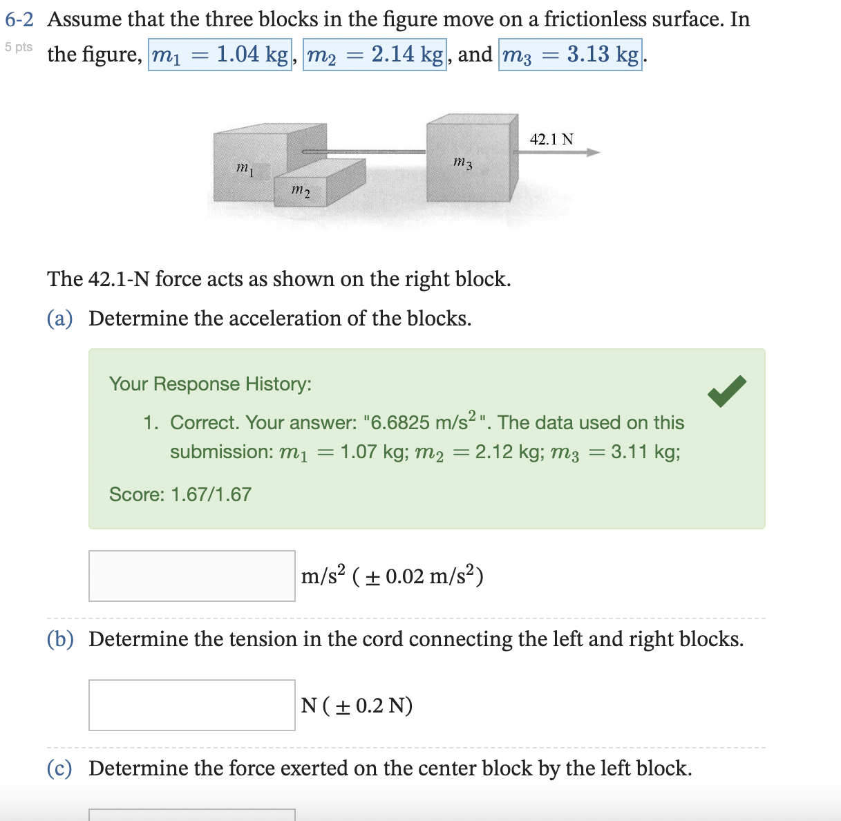 Solved Assume that the three blocks in the figure move on a | Chegg.com