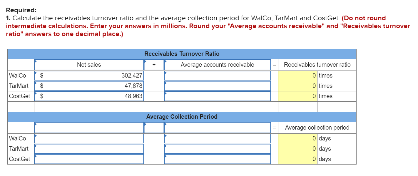 Solved Exercise 518A Calculate receivables ratios (LO58)
