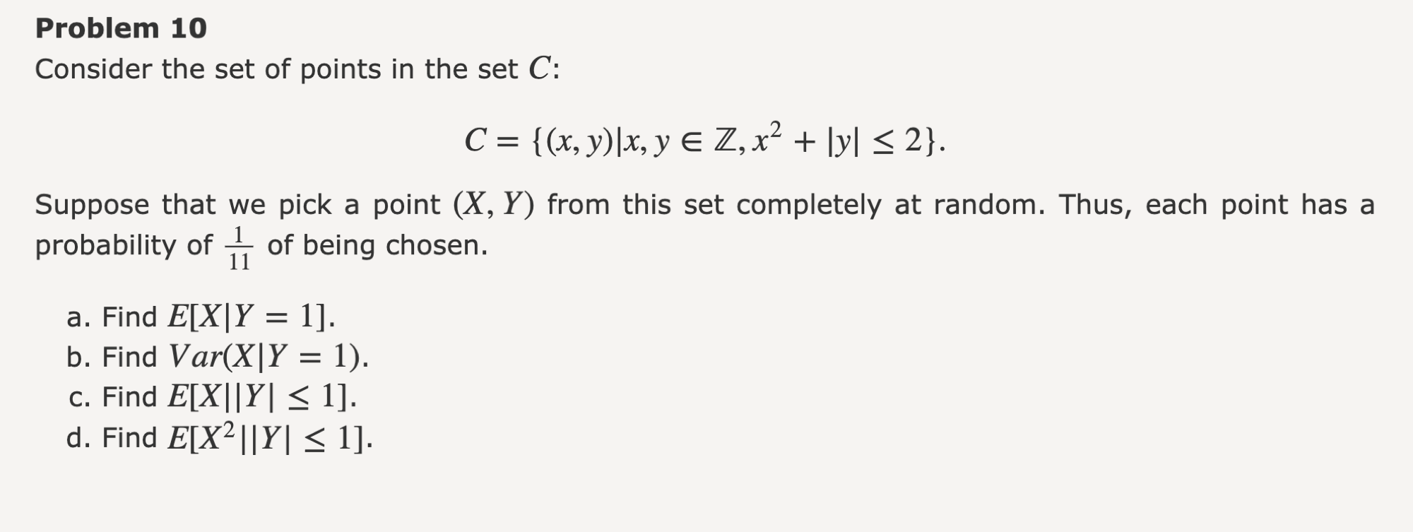 Solved Problem 10 Consider The Set Of Points In The Set C: C | Chegg.com