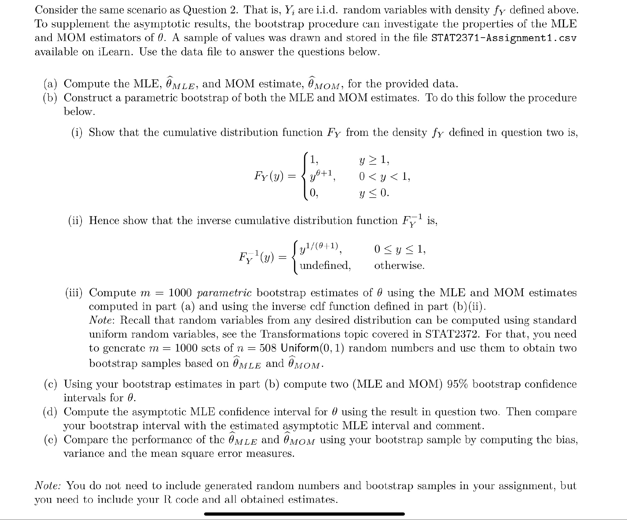 Solved Let Y=(Y1,Y2,…,Yn) denote a random sample where Yi | Chegg.com