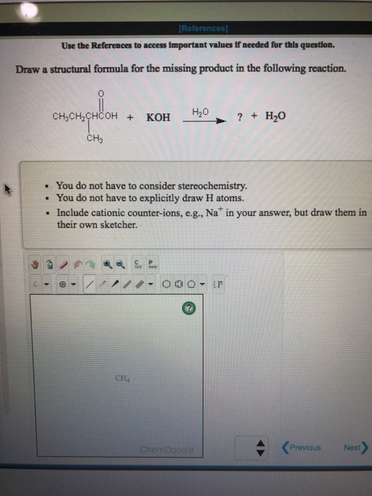 Solved Draw a structural formula for the missing product in | Chegg.com