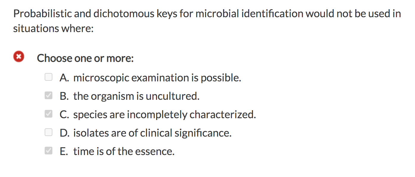 Solved Probabilistic And Dichotomous Keys For Microbial | Chegg.com