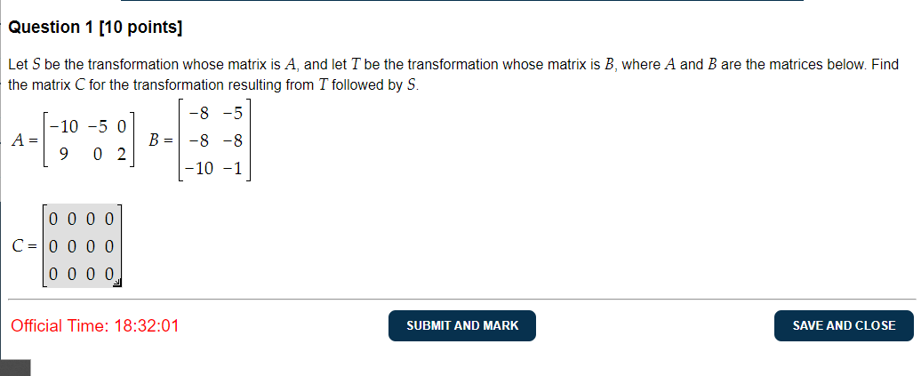 Solved Let S Be The Transformation Whose Matrix Is A, And | Chegg.com