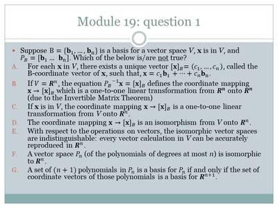 Solved Module 19: Question 1 Suppose B = (b..., B) Is A | Chegg.com