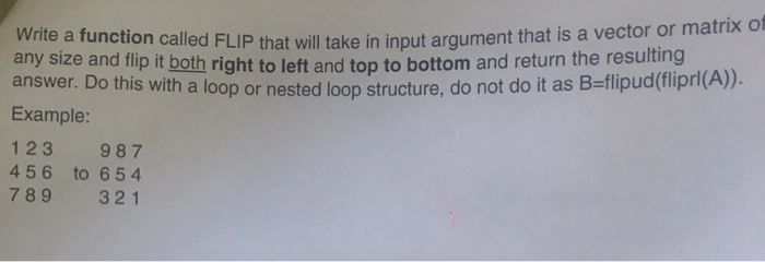 Solved Write a function called FLIP that will take in input | Chegg.com
