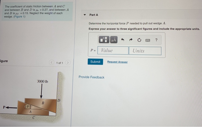 Solved The coefficient of static friction between A and C | Chegg.com