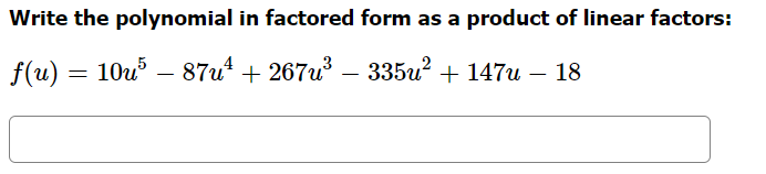 Solved Write the polynomial in factored form as a product of | Chegg.com