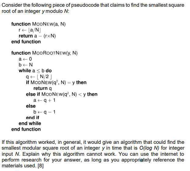 Solved Consider The Following Piece Of Pseudocode That | Chegg.com