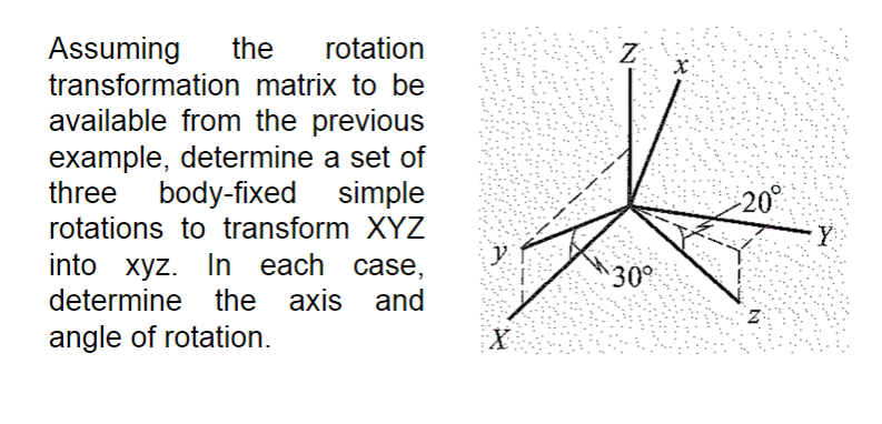 Solved Assuming The Rotation Transformation Matrix To Be Chegg Com