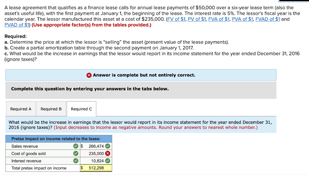Solved A lease agreement that qualifies as a finance lease
