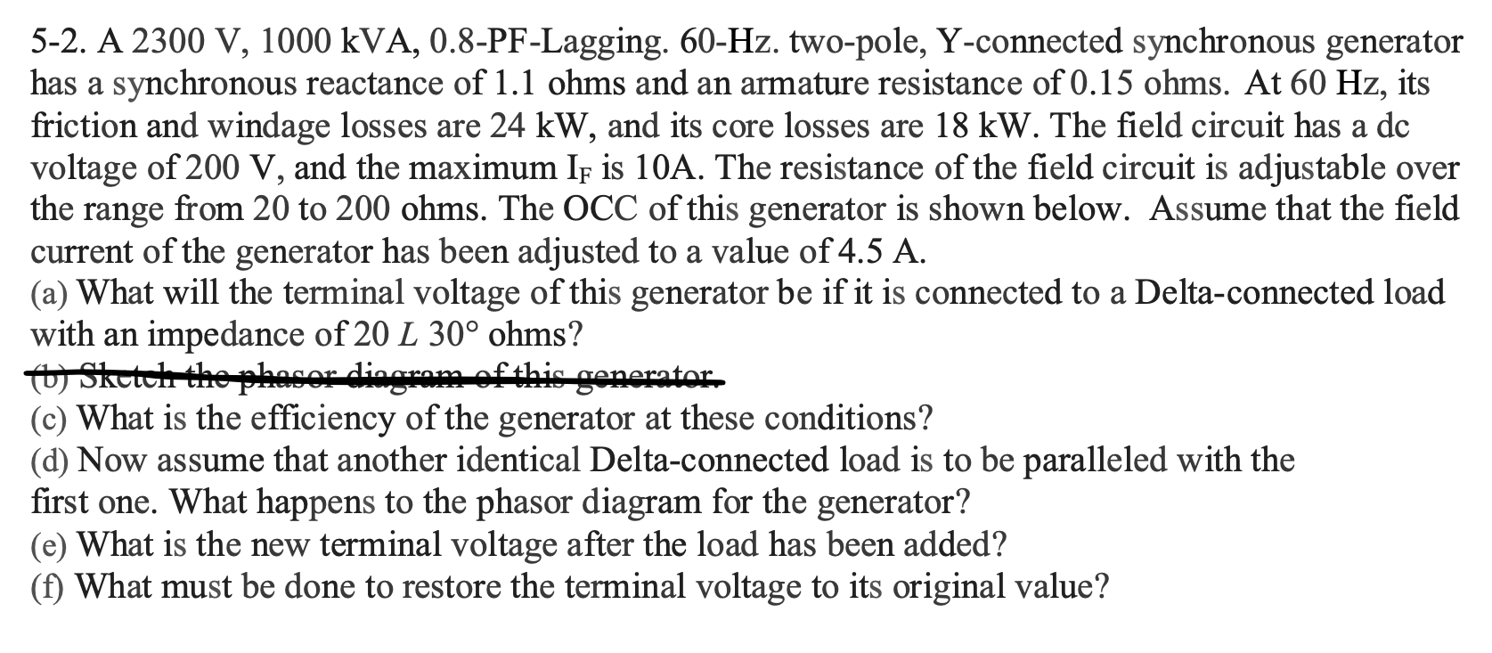 Solved 5-2. A 2300 V,1000kVA,0.8-PF-Lagging. 60-Hz. | Chegg.com