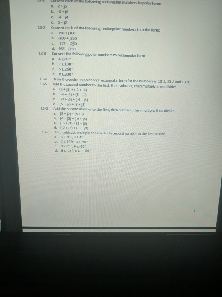 Solved Wet each of the following rectangular numbers to