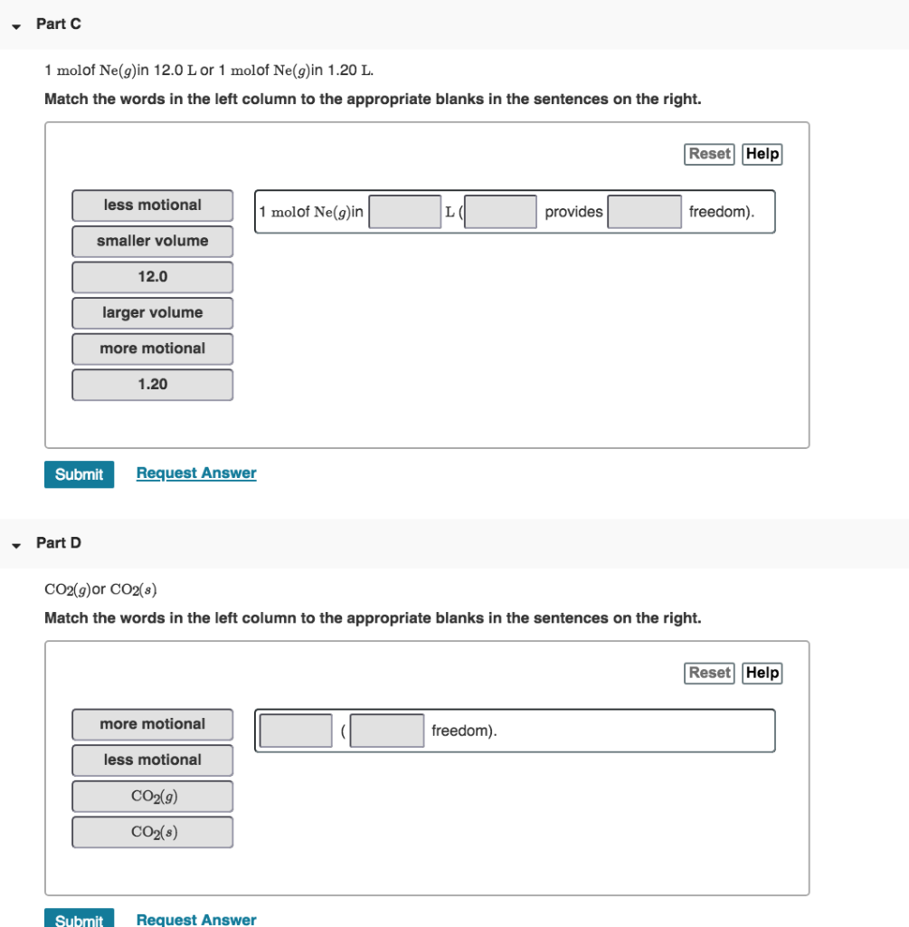 Solved Part A He(t)or He(g) Match the words in the left | Chegg.com