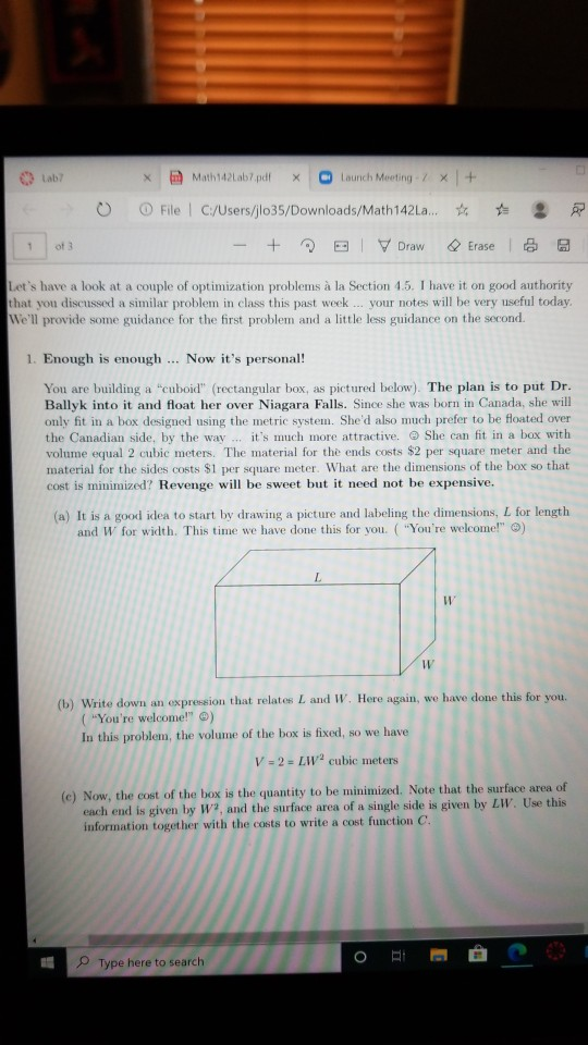 Solved Lab X Math142ab7 Pdf O Launch Meeting X 0 File Chegg Com