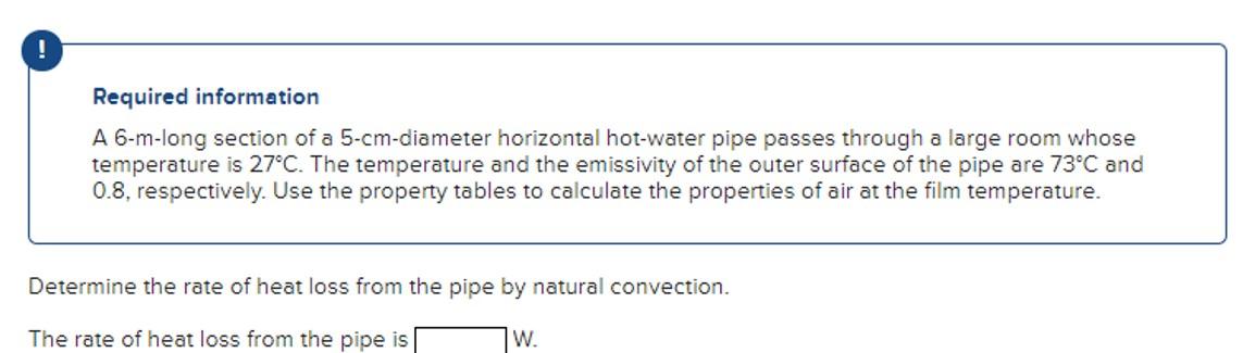 Solved ! Required information A 6-m-long section of a | Chegg.com