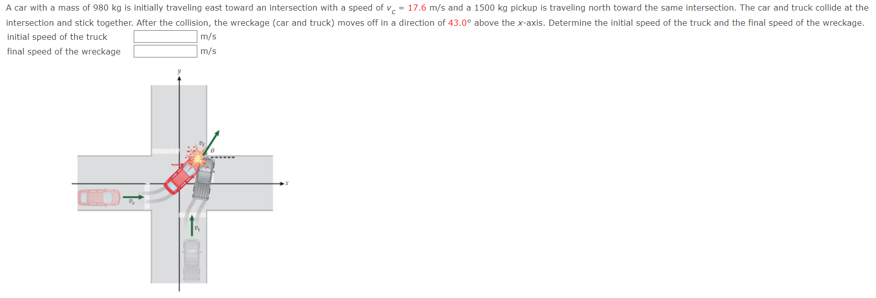 Solved initial speed of the truck m/s final speed of the | Chegg.com