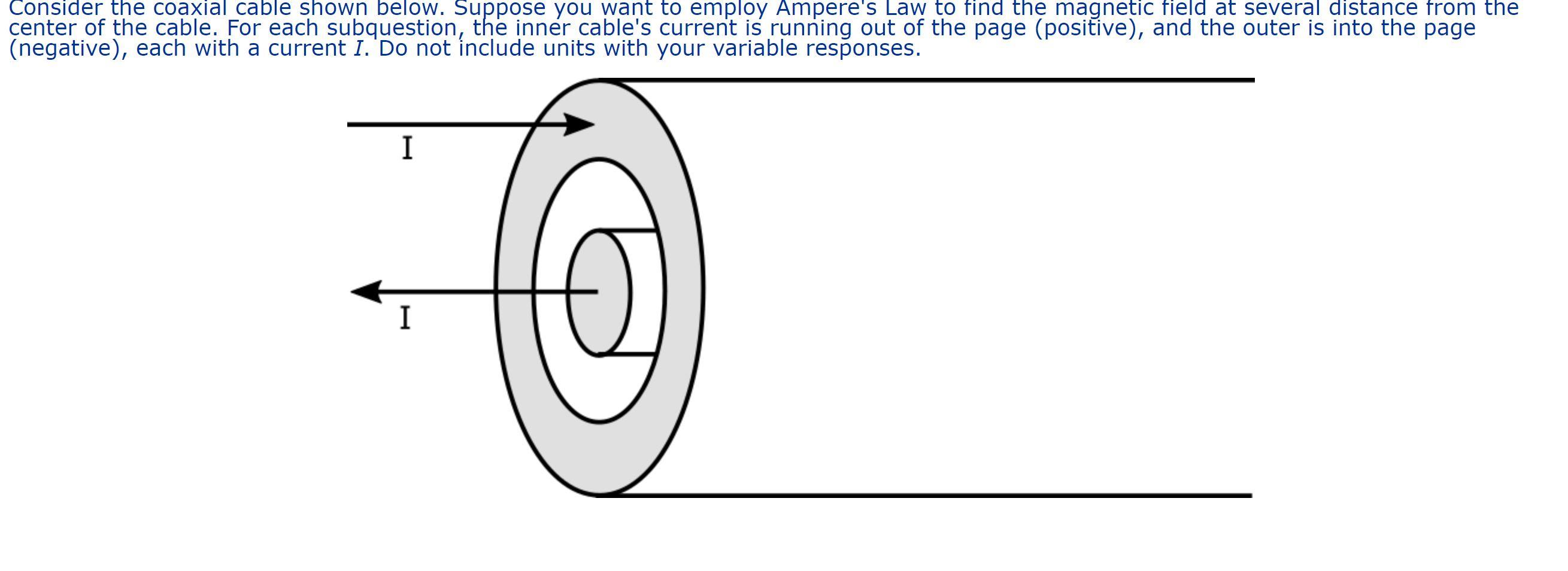 Solved Consider the coaxial cable shown below. Suppose you