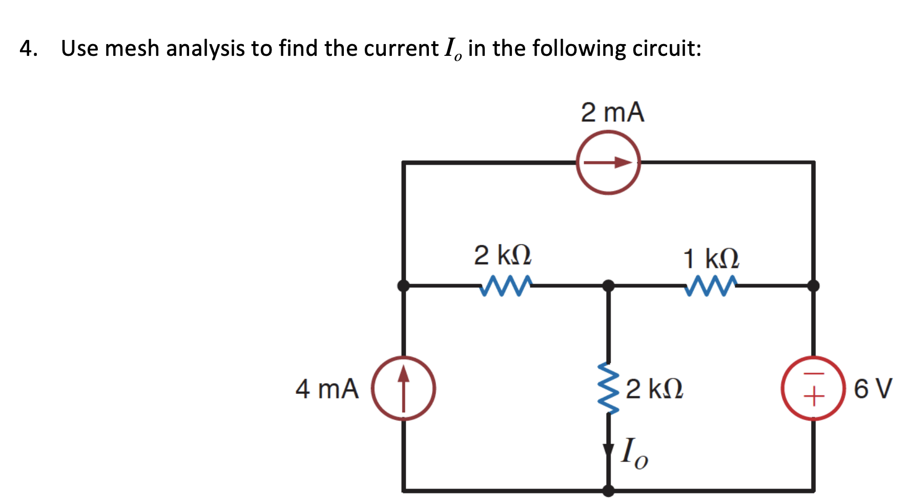 Solved 4. Use mesh analysis to find the current I, in the | Chegg.com