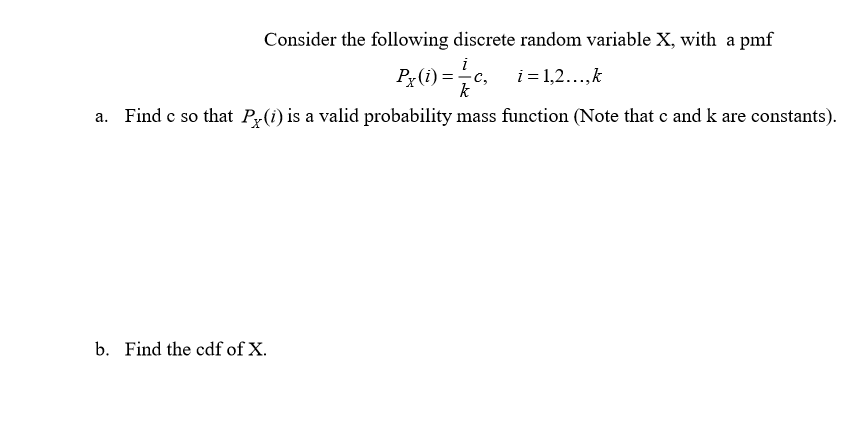 Solved Consider the following discrete random variable X Chegg