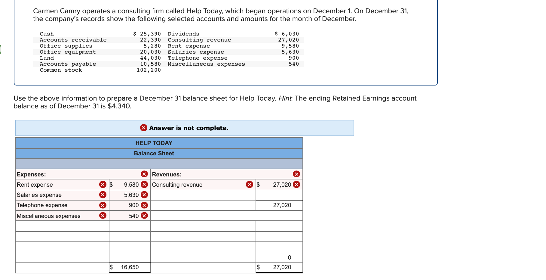Solved Carmen Camry operates a consulting firm called Help