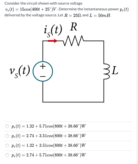 Solved Consider The Circuit Shown With Source Voltage Vy Chegg Com