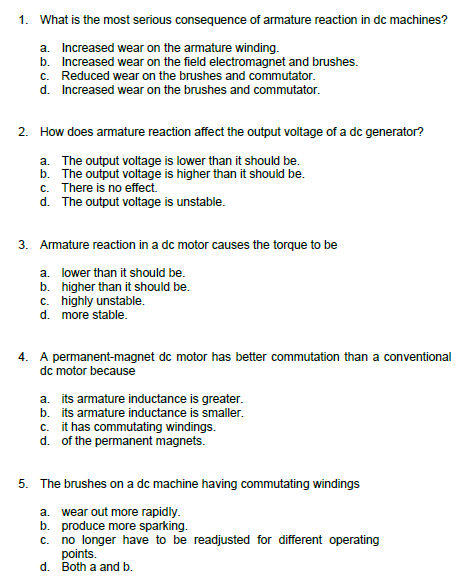 Is there any difference between the armature reaction of a