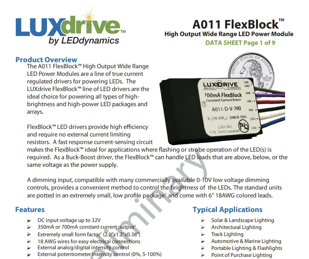 FlexBlock Buck-Boost DC LED Driver