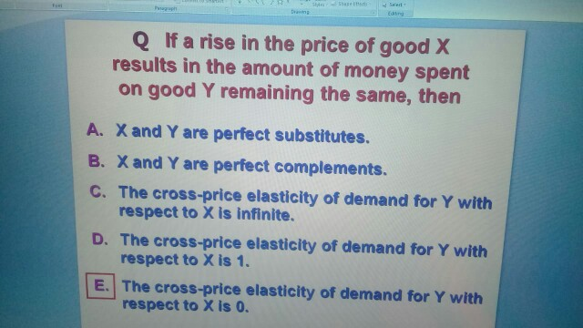 Solved Pasaguph Q If a rise in the price of good X results | Chegg.com