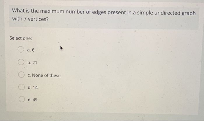 Solved What is the maximum number of edges present in a | Chegg.com