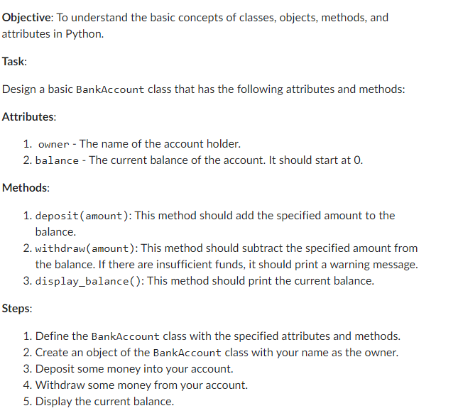 Solved Objective: To understand the basic concepts of | Chegg.com