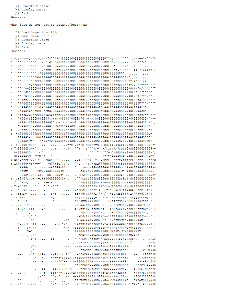 Program 6 The ASCII Art Image Editor ASCII Art is a | Chegg.com