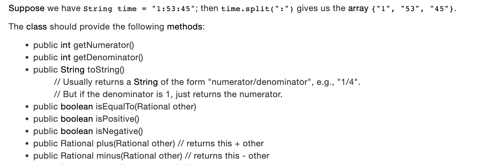 Solved Write a class named Rational for representing | Chegg.com