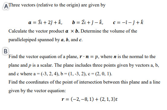 Solved A Three Vectors Relative To The Origin Are Given Chegg Com