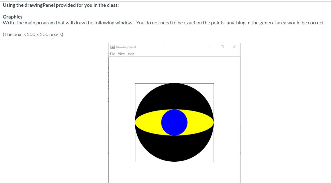 Solved Using the drawingPanel provided for you in the class: | Chegg.com