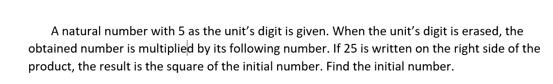 Solved A natural number with 5 as the unit's digit is given. | Chegg.com