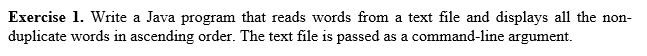 Solved Exercise 1. Write a Java program that reads words | Chegg.com