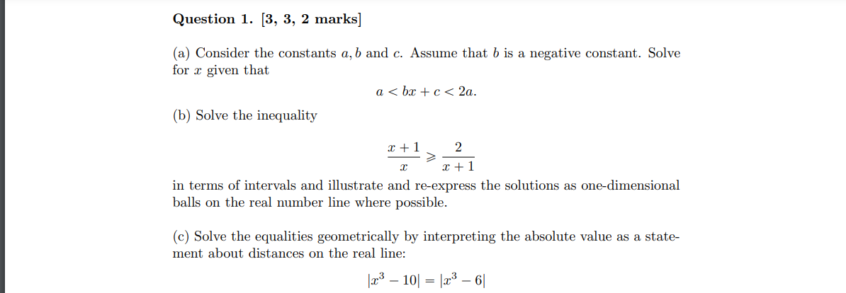 Solved Question 1. [3, 3, 2 marks] (a) Consider the | Chegg.com