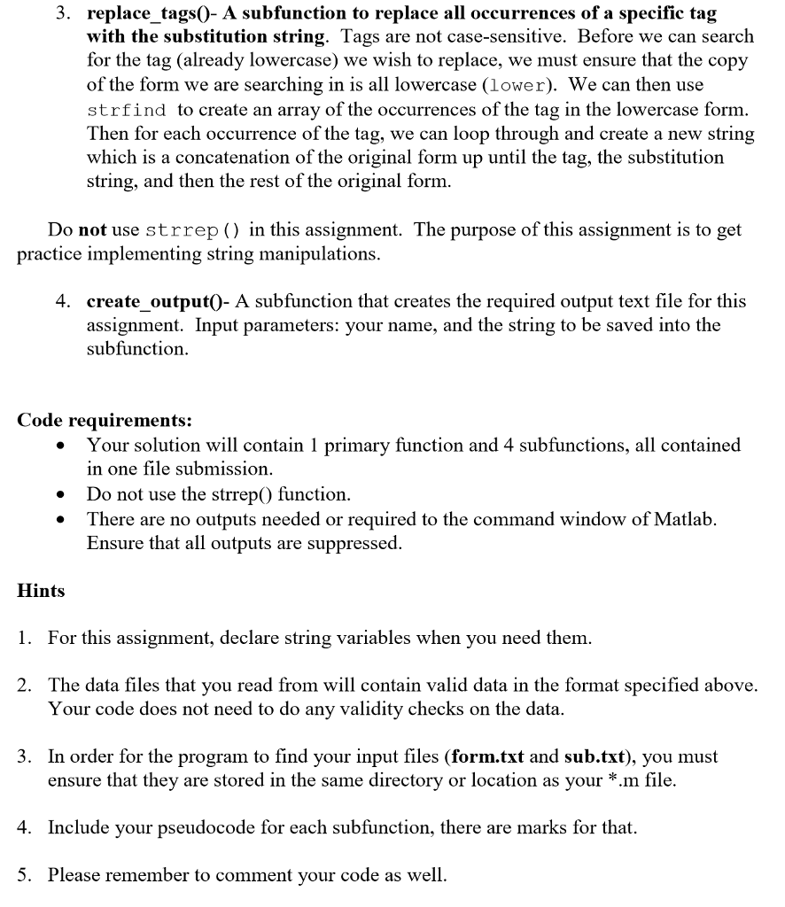 Solved Problem Specification You are asked to write a | Chegg.com